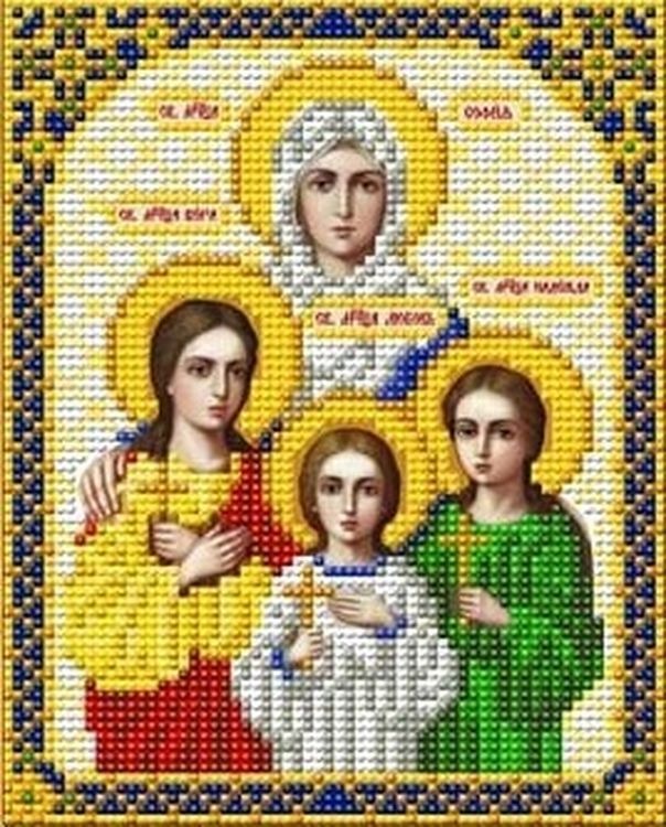 

Рисунок на ткани Святые Вера, Надежда, Любовь и мать их София