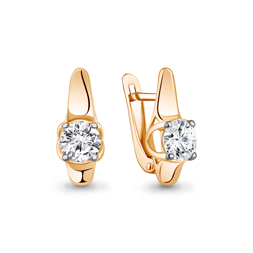 

Серьги из серебра с фианитом Aquamarine 438131А, 438131А_925_з