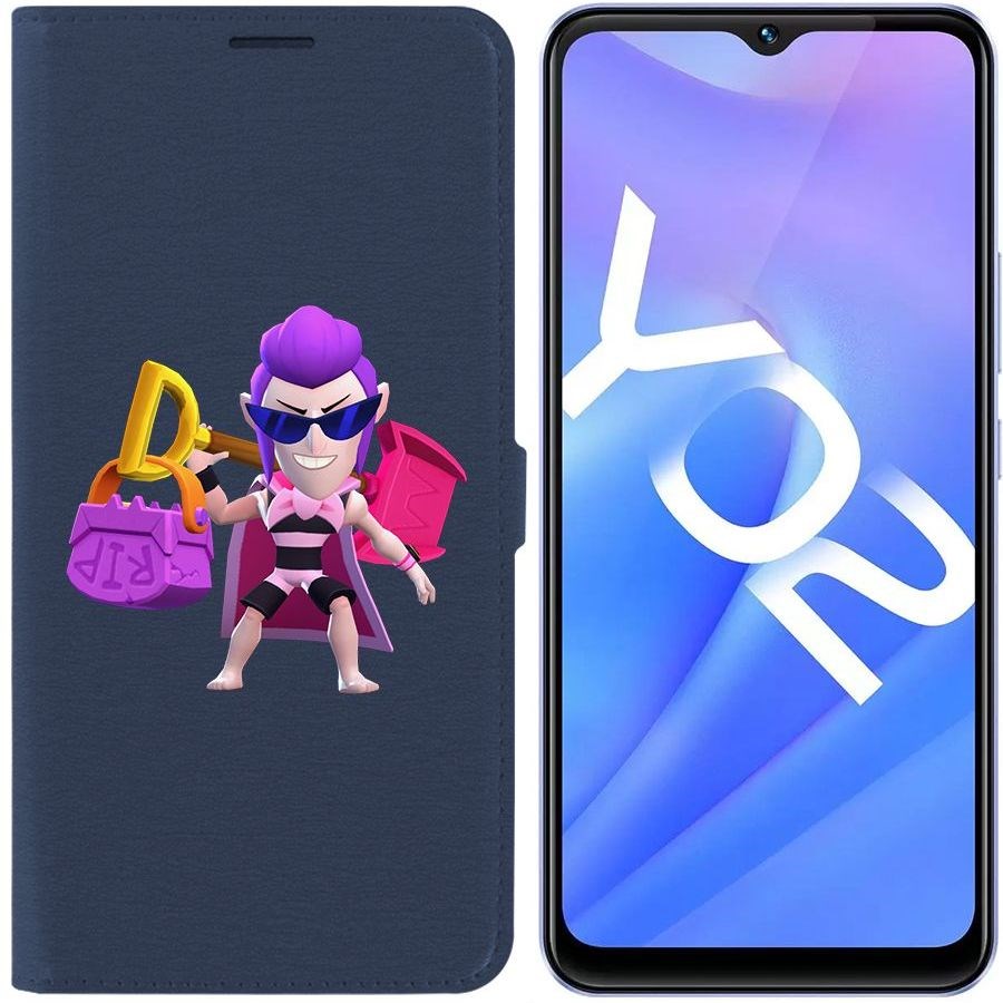 

Чехол-книжка Eco Book для Vivo Y02 Brawl Stars-Пляжный Мортис