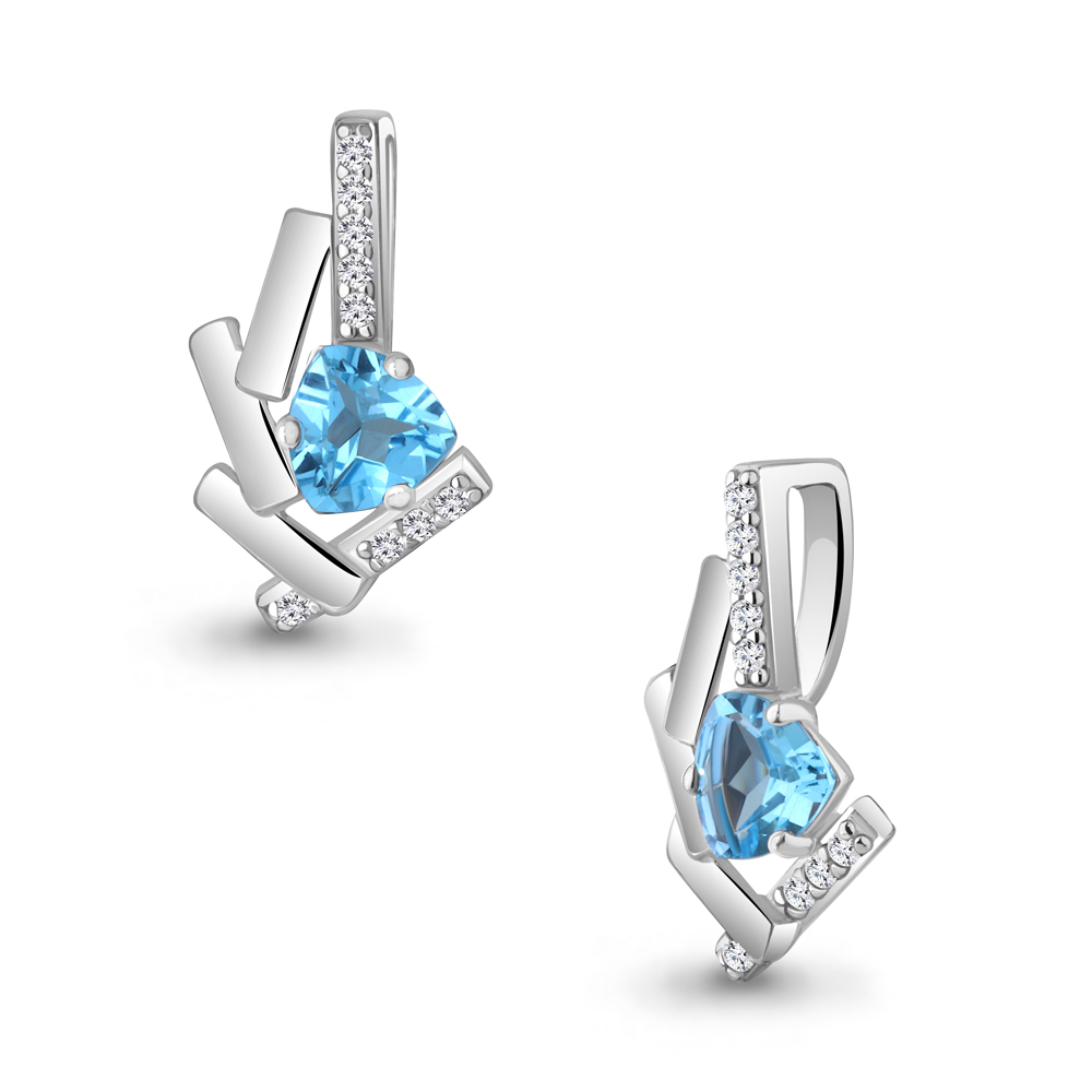 

Кулон из серебра с топазом/фианитом Aquamarine 2531205А, 2531205А_925_р