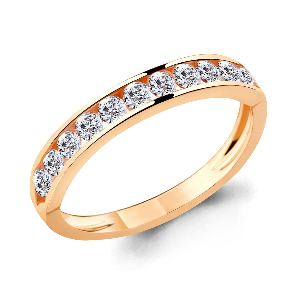 

Кольцо обручальное из красного золота с бриллиантом р. Aquamarine 961415к, 961415к_585_кз