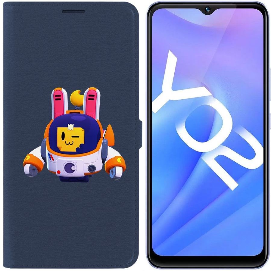 

Чехол-книжка Eco Book для Vivo Y02 Brawl Stars-Лунный Спраут
