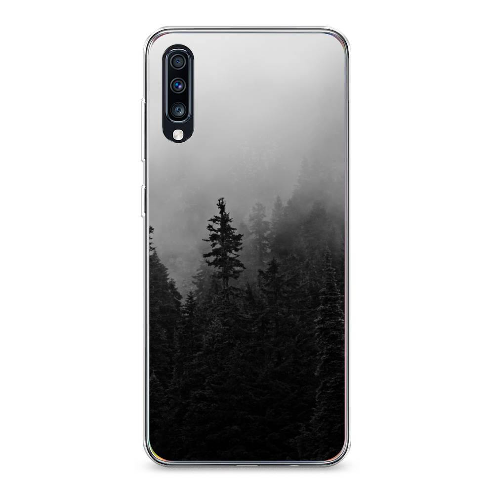 

Чехол на Samsung Galaxy A70 "Туманный лес", Серый;черный, 28150-2