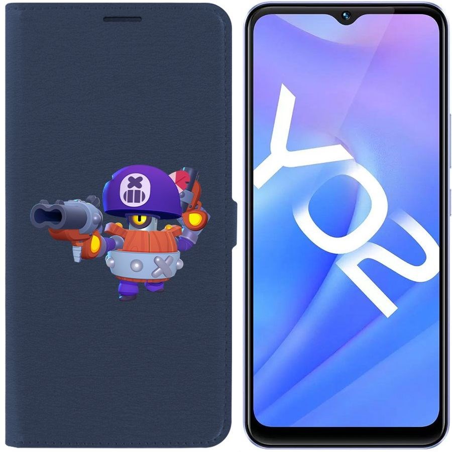 

Чехол-книжка Eco Book для Vivo Y02 Brawl Stars-Дэррил