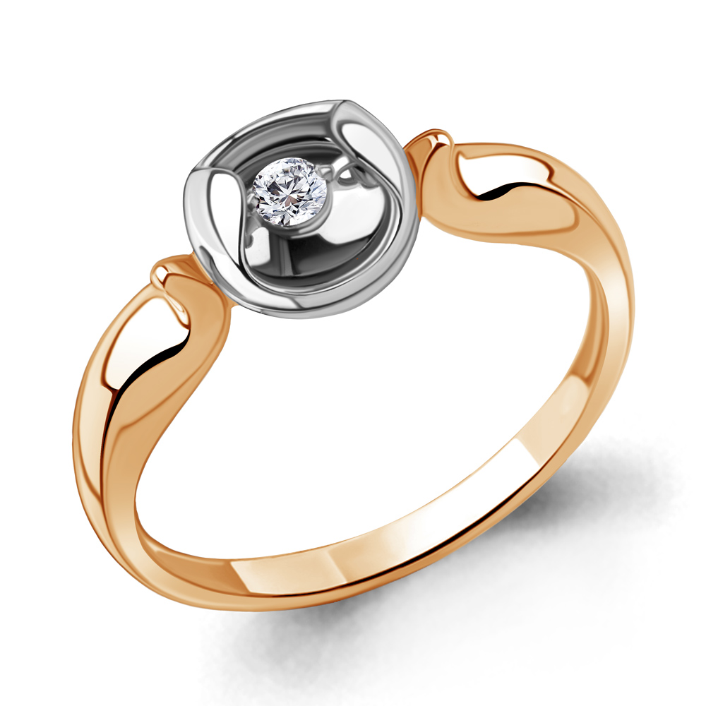 

Кольцо из красного золота с бриллиантом р. Aquamarine 964157к, 964157к_585_кз