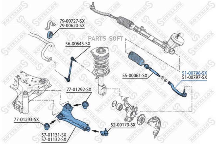 

STELLOX Наконечник рулевой STELLOX 5100796sx
