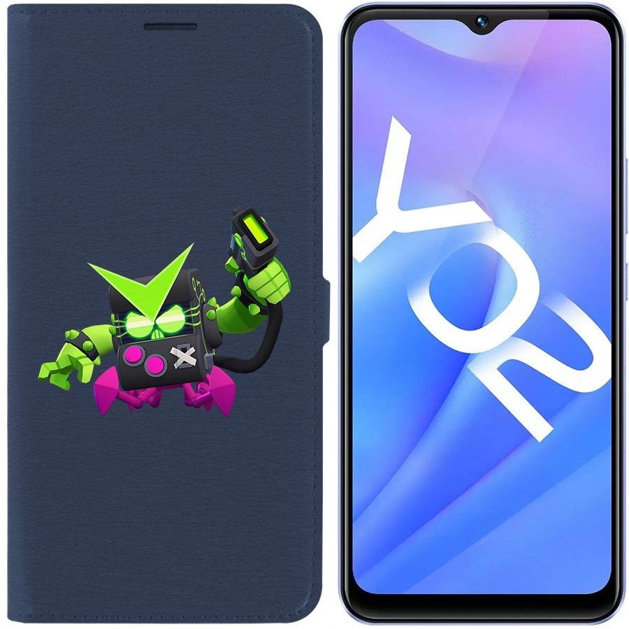 

Чехол-книжка Eco Book для Vivo Y02 Brawl Stars-Вирус 8-БИТ