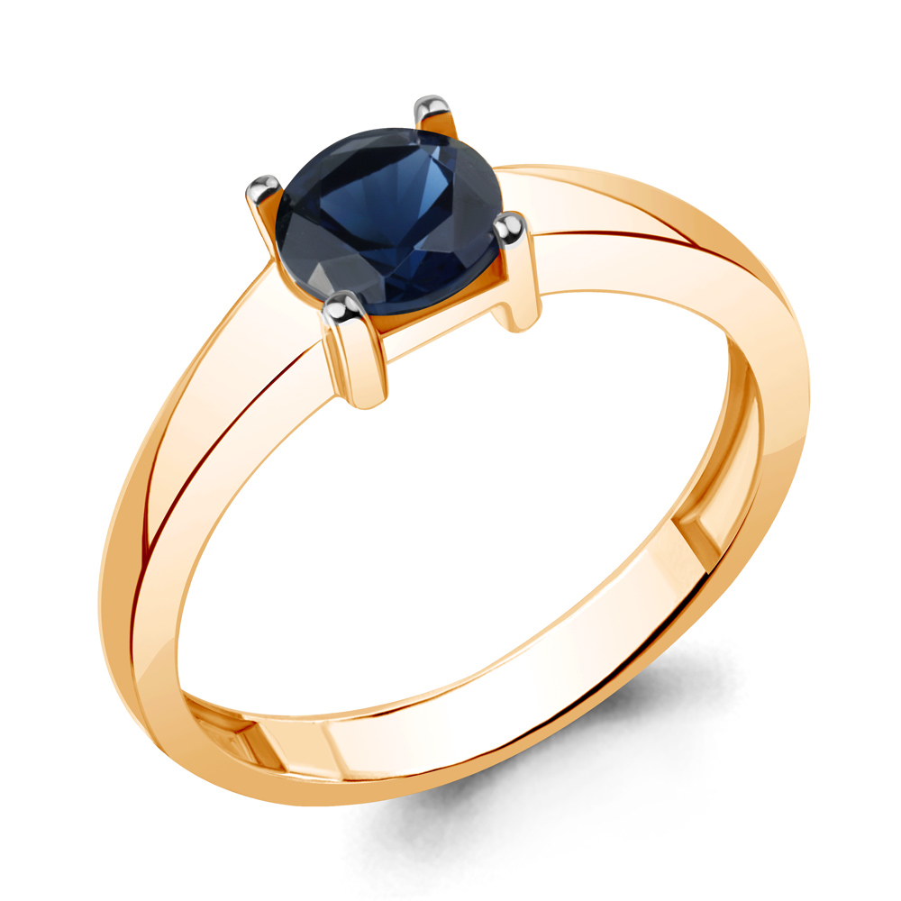 

Кольцо из серебра с сапфиром искусственным р., Aquamarine 67755Б, 67755Б_925_з