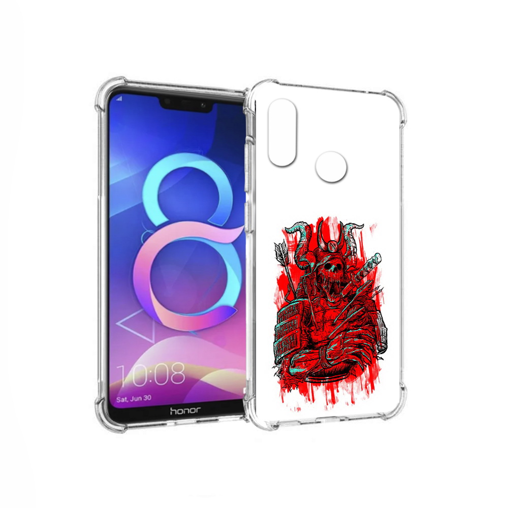 

Чехол MyPads Tocco для Honor 8C красный скелет воин (PT121522.29.413), Прозрачный, Tocco