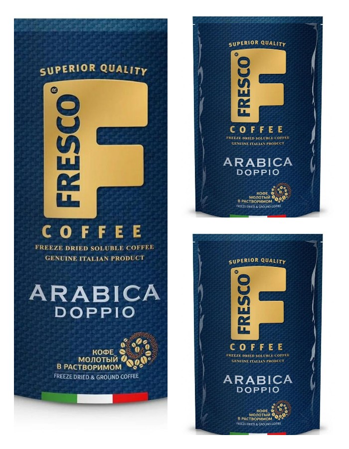Кофе растворимый Fresco Arabica Doppio, с добавлением молотого, 75 г х 3 шт