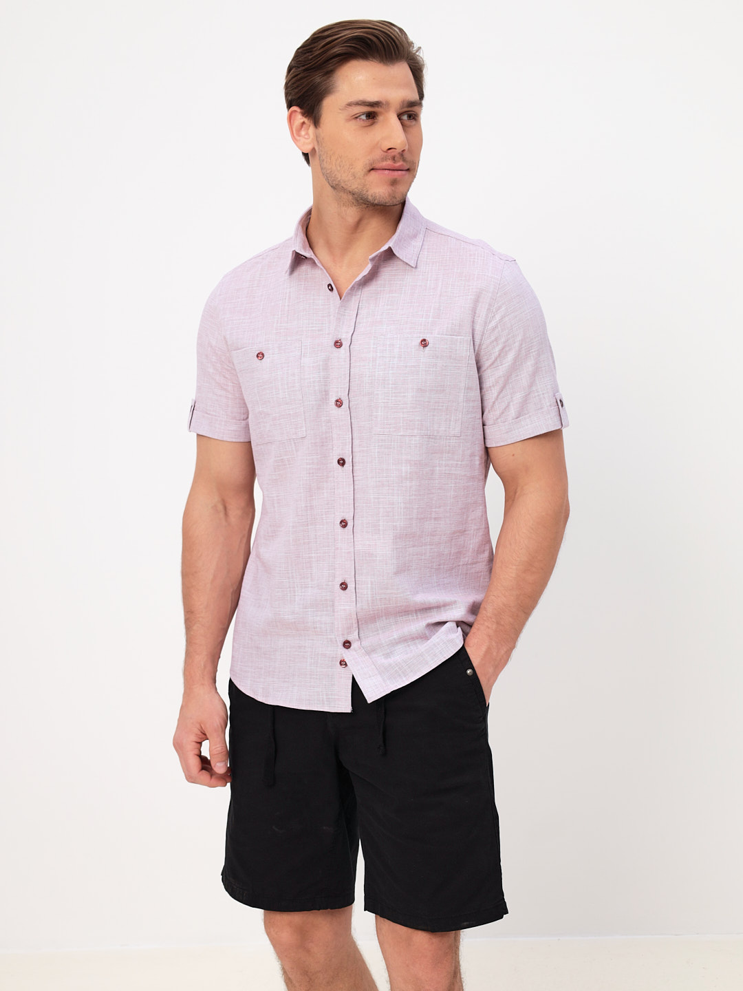 

Рубашка мужская Greg 00-00005300 бордовая 44, Бордовый, 00-00005300