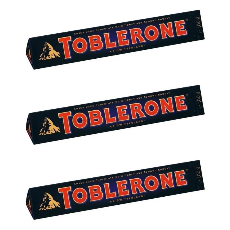 Шоколад Темный Toblerone с медово-миндальной нугой, 100 г х 3 шт