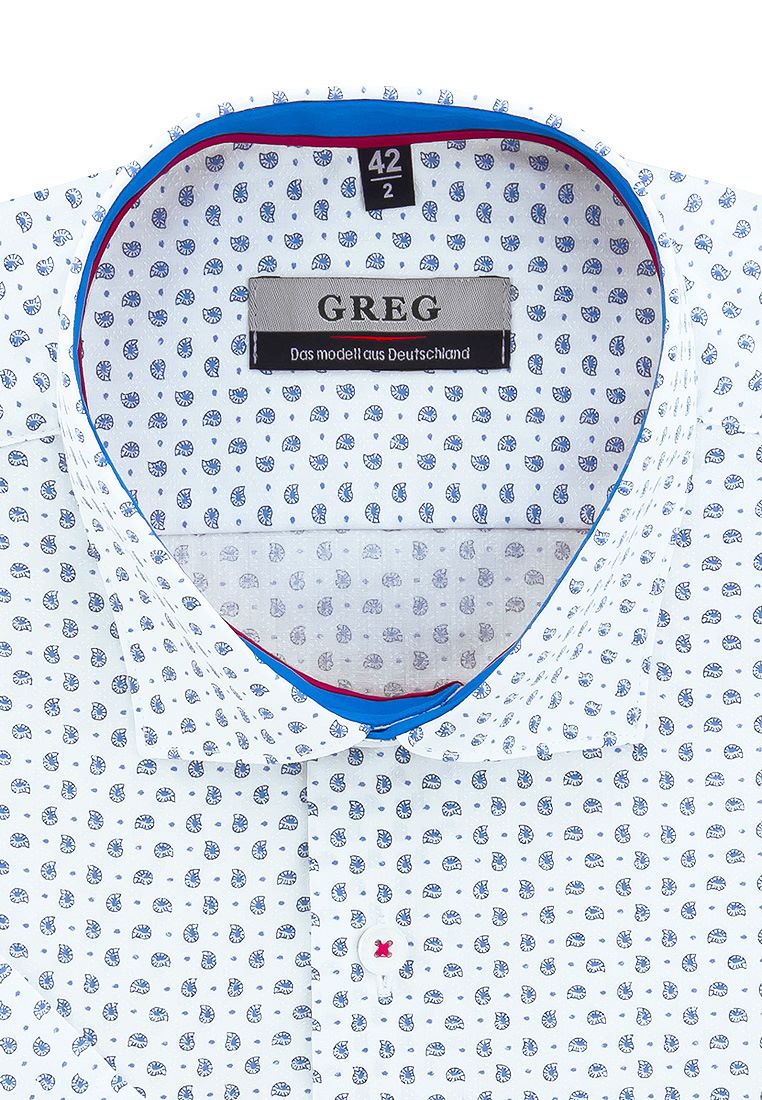 

Рубашка мужская Greg 01-00006398 белая 39, Голубой, 01-00006398
