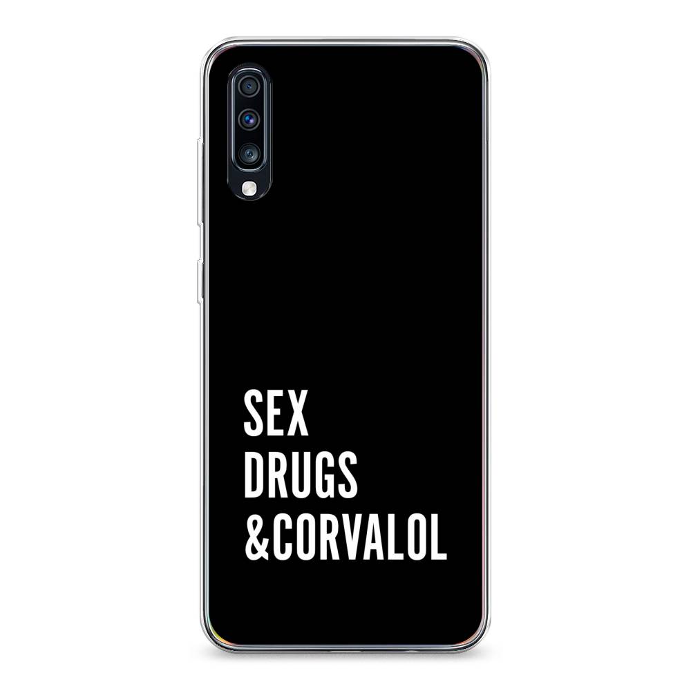 

Чехол на Samsung Galaxy A70 "Corvalol", Черный;серый;белый, 28150-6