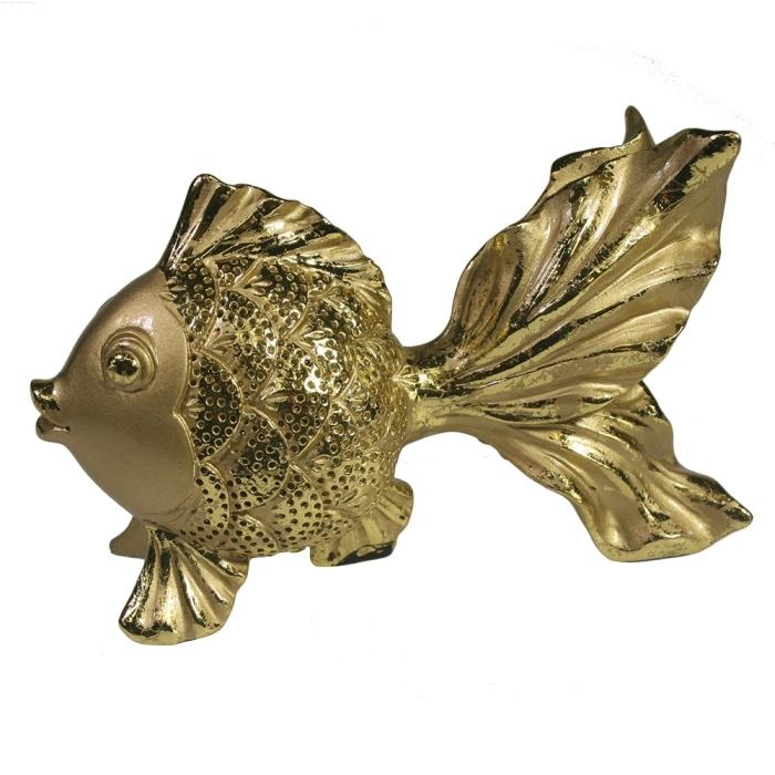 Фигура декоративная Золотая рыбка, светлое золото