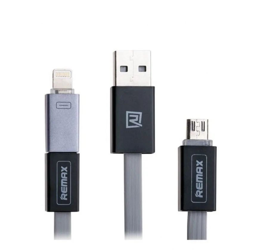 Кабель lightning/micro - usb Remax 1 м черный