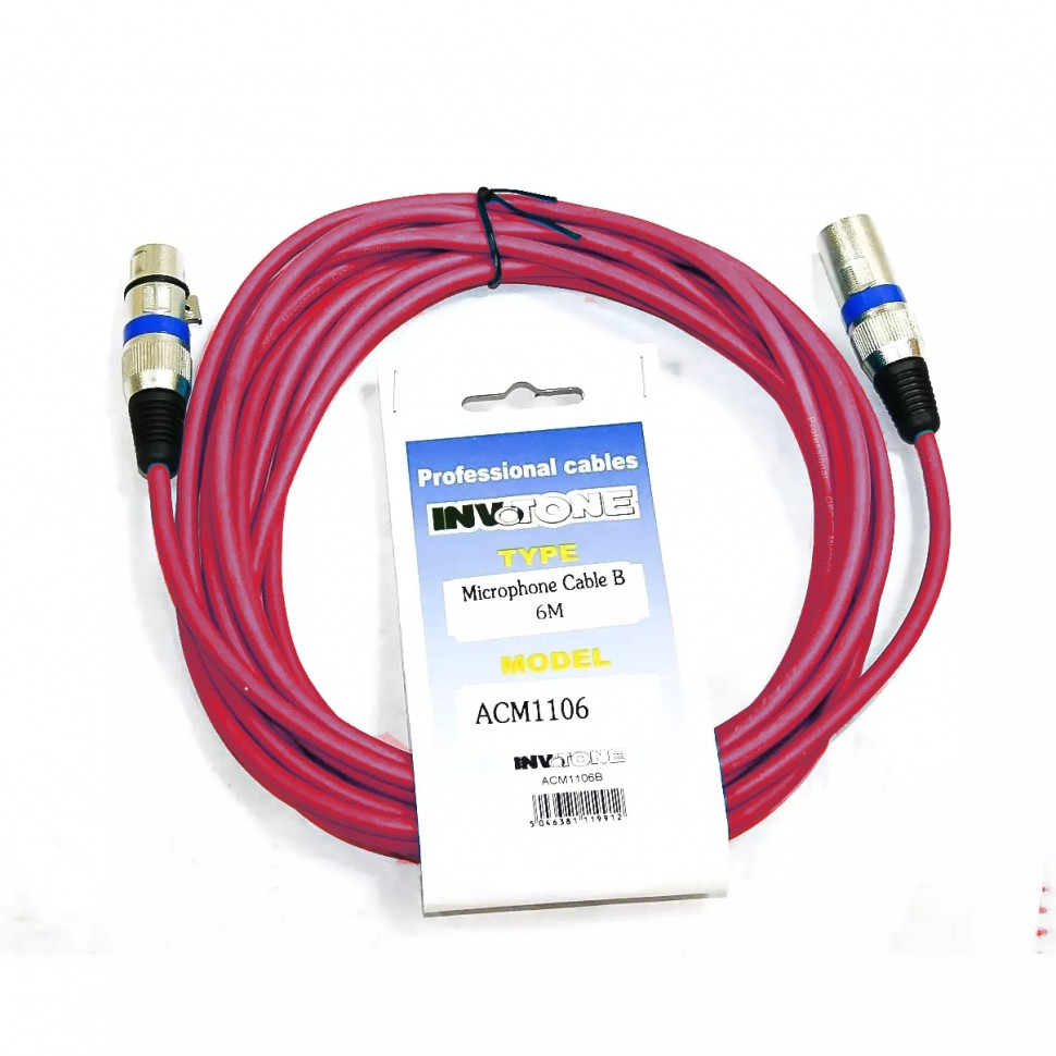 Invotone ACM1105/R микрофонный кабель XLR мама-XLR папа 7 м