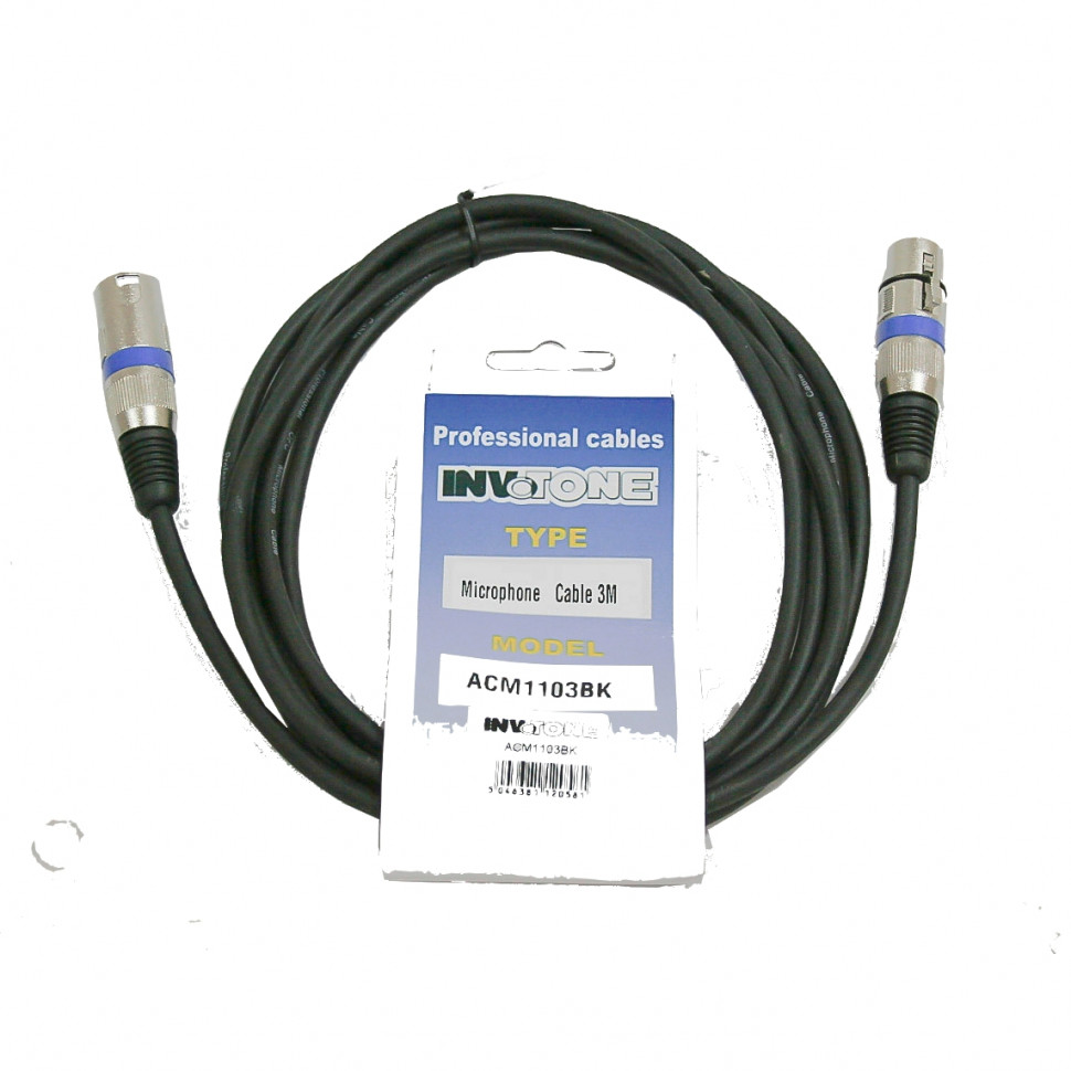 Invotone ACM1103/BK микрофонный кабель XLR мама-XLR папа 4 м