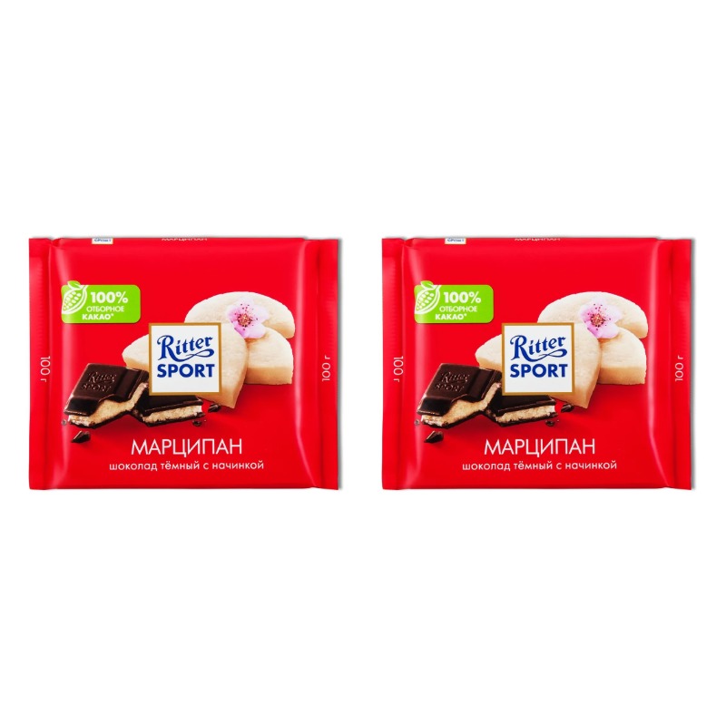 

Шоколад Темный Ritter Sport с Марципаном, 100 г х 2 шт