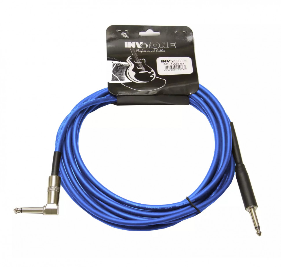 Invotone ACI1206/B - инструментальный кабель, 6.3 mono Jack, угловой 6м, синий