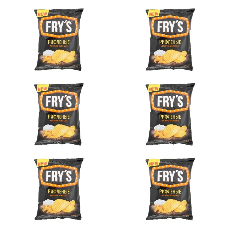 

Чипсы Frys Рифленые со вкусом Лисички в сметане, 130 г х 6 упаковок