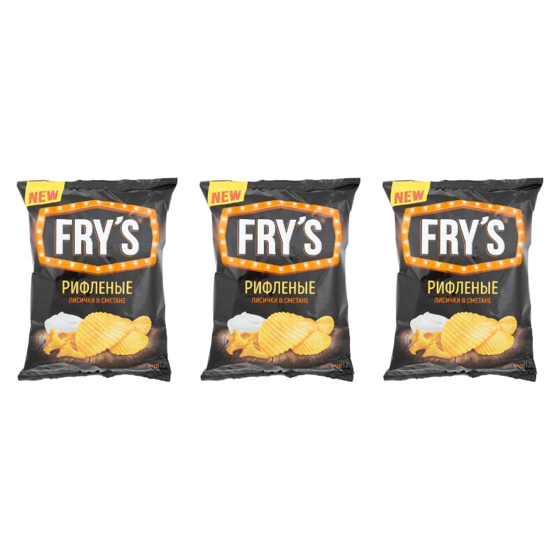 

Чипсы Frys Рифленые со вкусом Лисички в сметане, 130 г х 3 упаковки