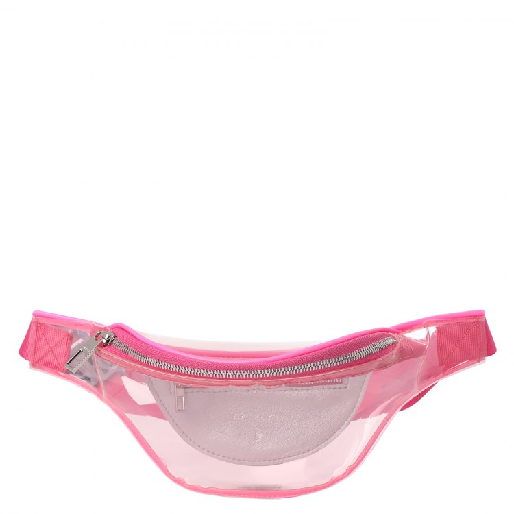 фото Поясная сумка женская calzetti transparent belt bag new красно-розовая