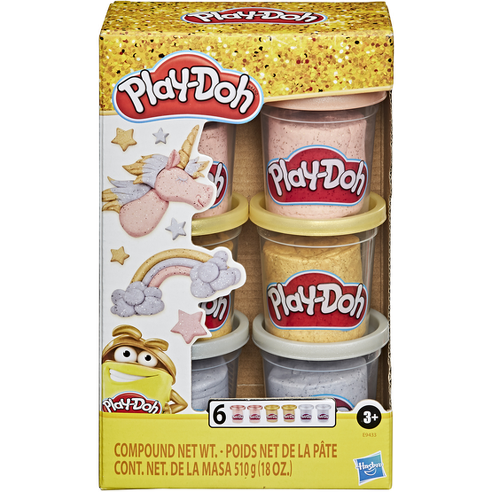 фото Набор банок для лепки hasbro play-doh золото и серебро e9433