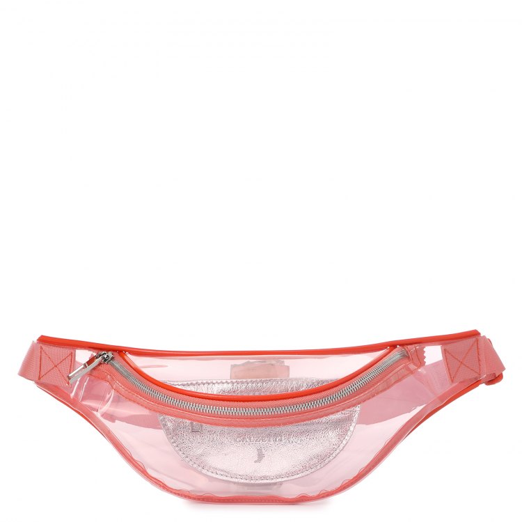 Поясная сумка женская Calzetti TRANSPARENT BELT BAG NEW, оранжевый/бесцветный, прозрачный; оранжевый, полиуретан  - купить