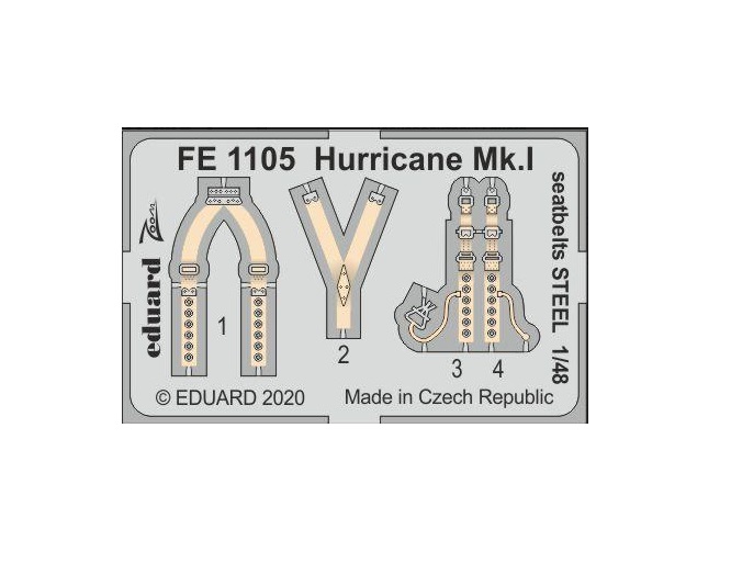 фото Фототравление eduard 1/48 hurricane mk. i стальные ремни