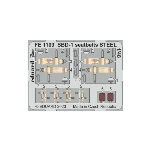 фото Фототравление eduard 1/48 sbd-1 стальные ремни