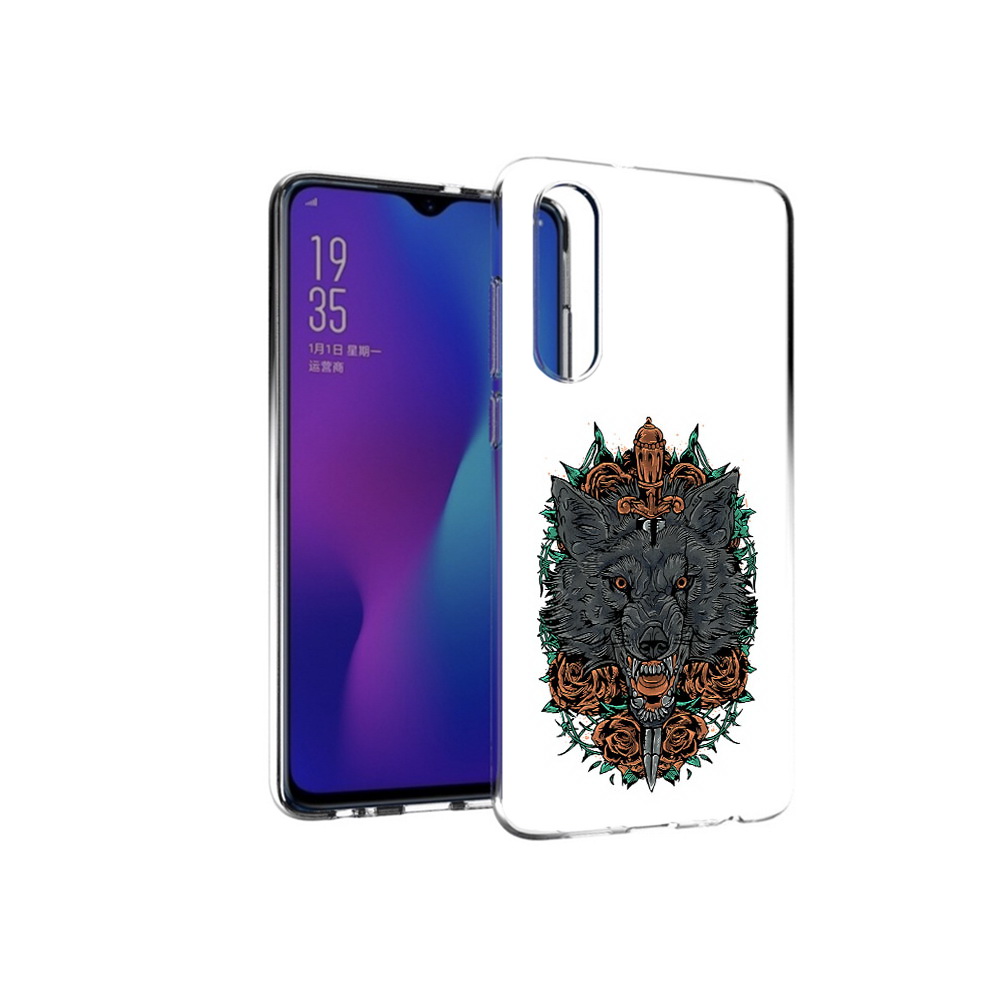 

Чехол MyPads Tocco для Huawei P30 красивый злой волк, Прозрачный, Tocco