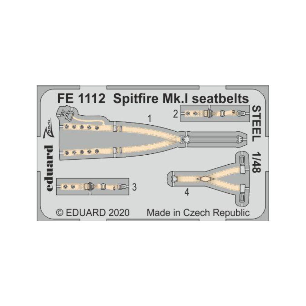 фото Фототравление eduard 1/48 spitfire mk. i стальные ремни