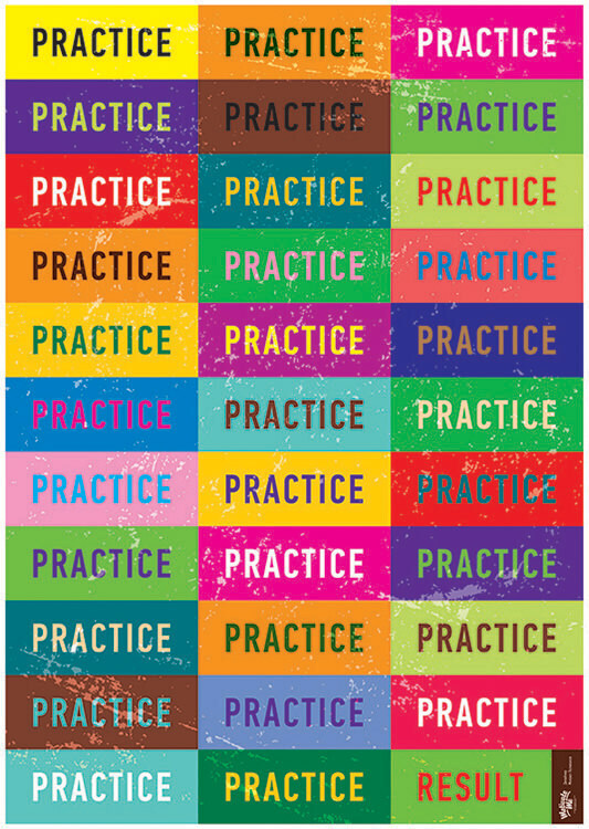 

Большой мотивационный постер на стену Practice 50х70 см без рамы, MMPRACTICE