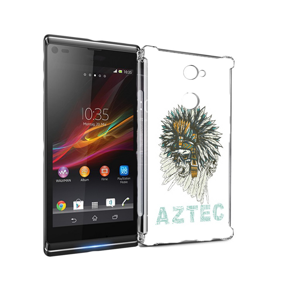 

Чехол MyPads Tocco для Sony Xperia L2 скелет индеец (PT99662.233.602), Прозрачный, Tocco