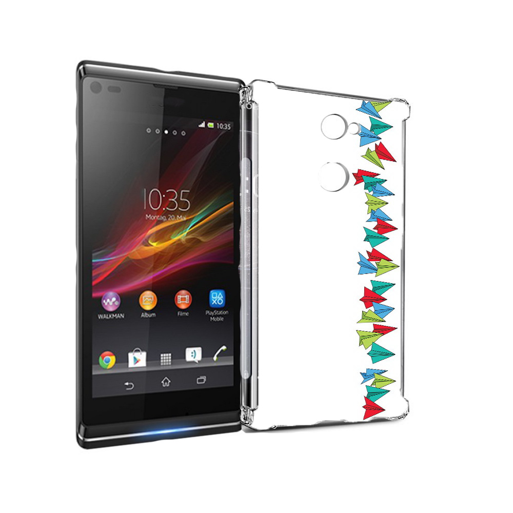 

Чехол MyPads Tocco для Sony Xperia L2 самолетики из листочков (PT99662.233.593), Прозрачный, Tocco