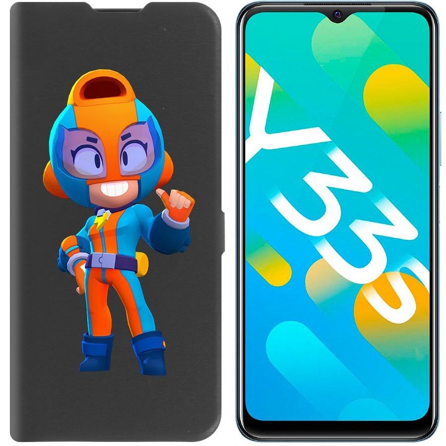 

Чехол-книжка Eco Book для Vivo Y33s Brawl Stars-GT Макс, Черный