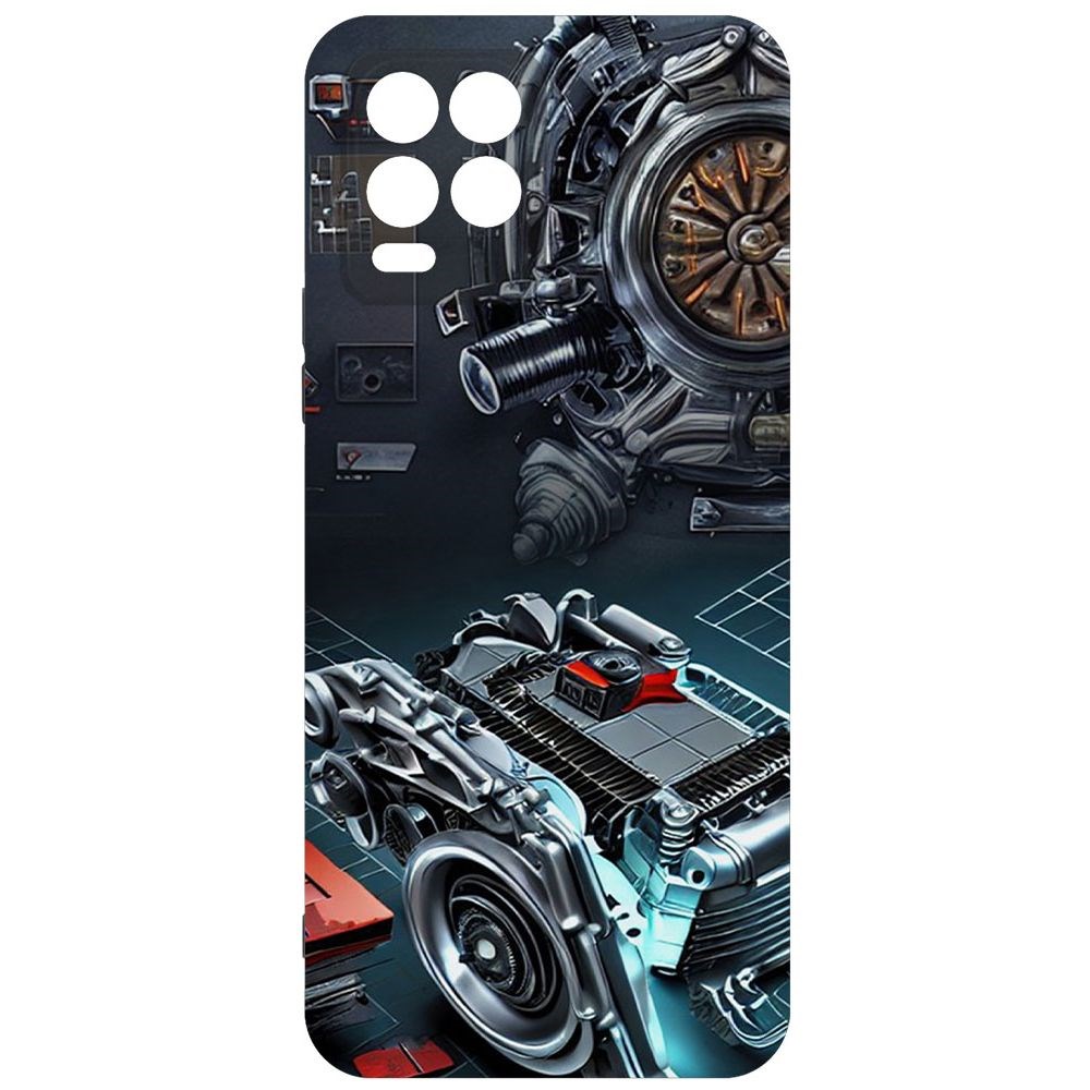 

Чехол-накладка Софт Моторы для Realme 8/8 Pro 4G, Черный