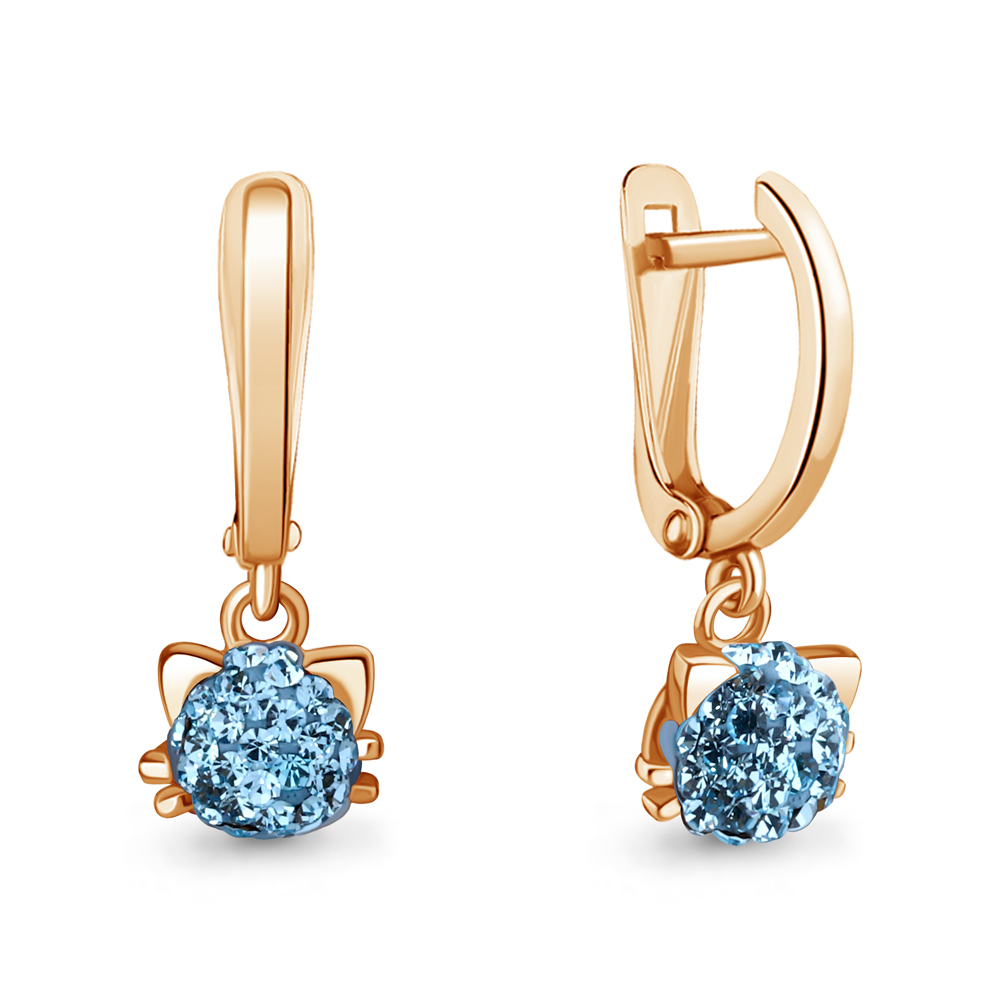 

Серьги подвески из серебра со стеклом Aquamarine 49559Н, 49559Н_925_з