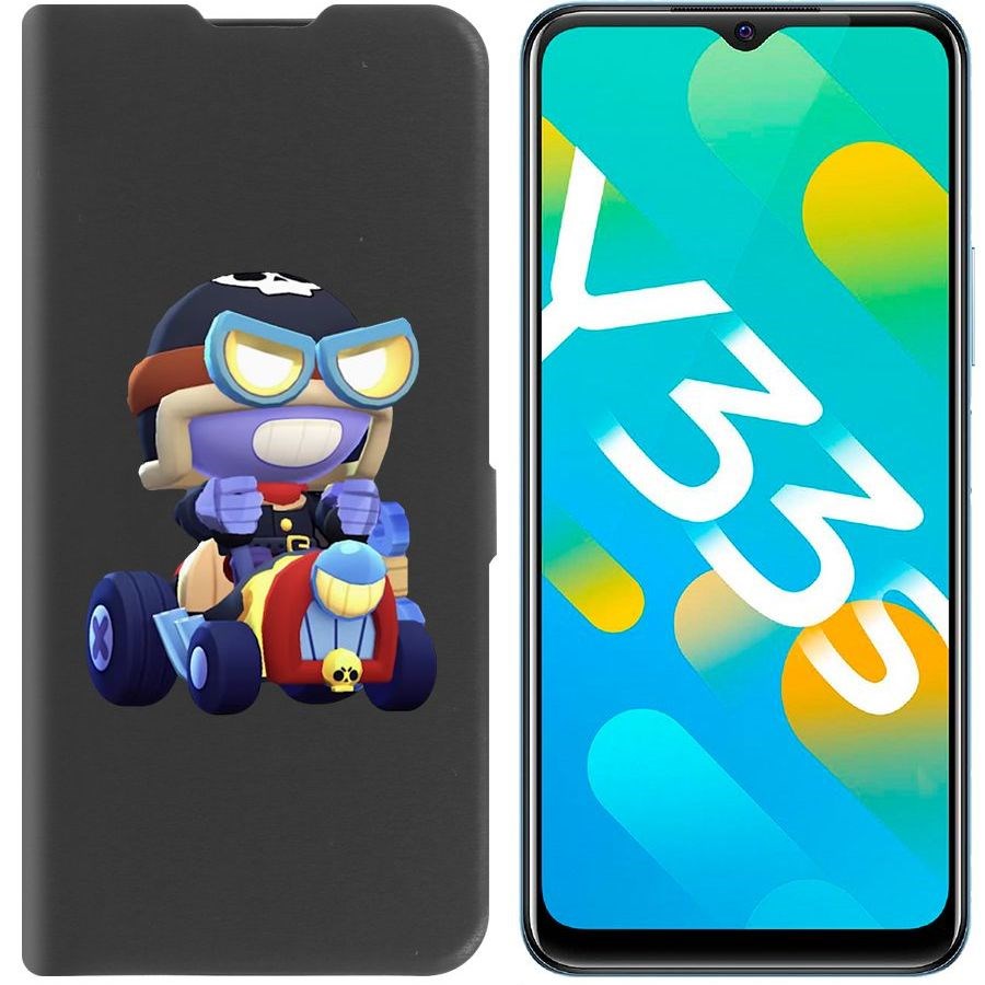 

Чехол-книжка Eco Book для Vivo Y33s Brawl Stars-Безумный Карл