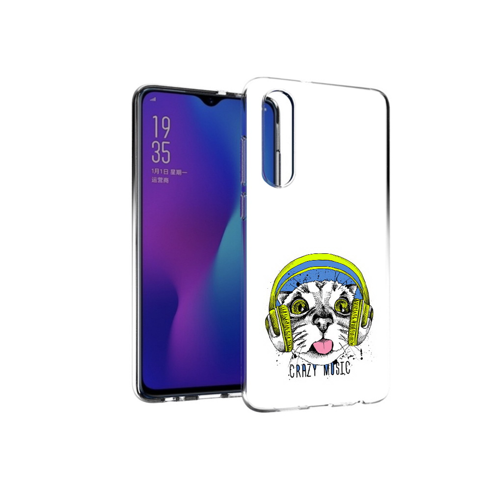 

Чехол MyPads Tocco для Huawei P30 кошка в наушниках рисунок, Прозрачный, Tocco