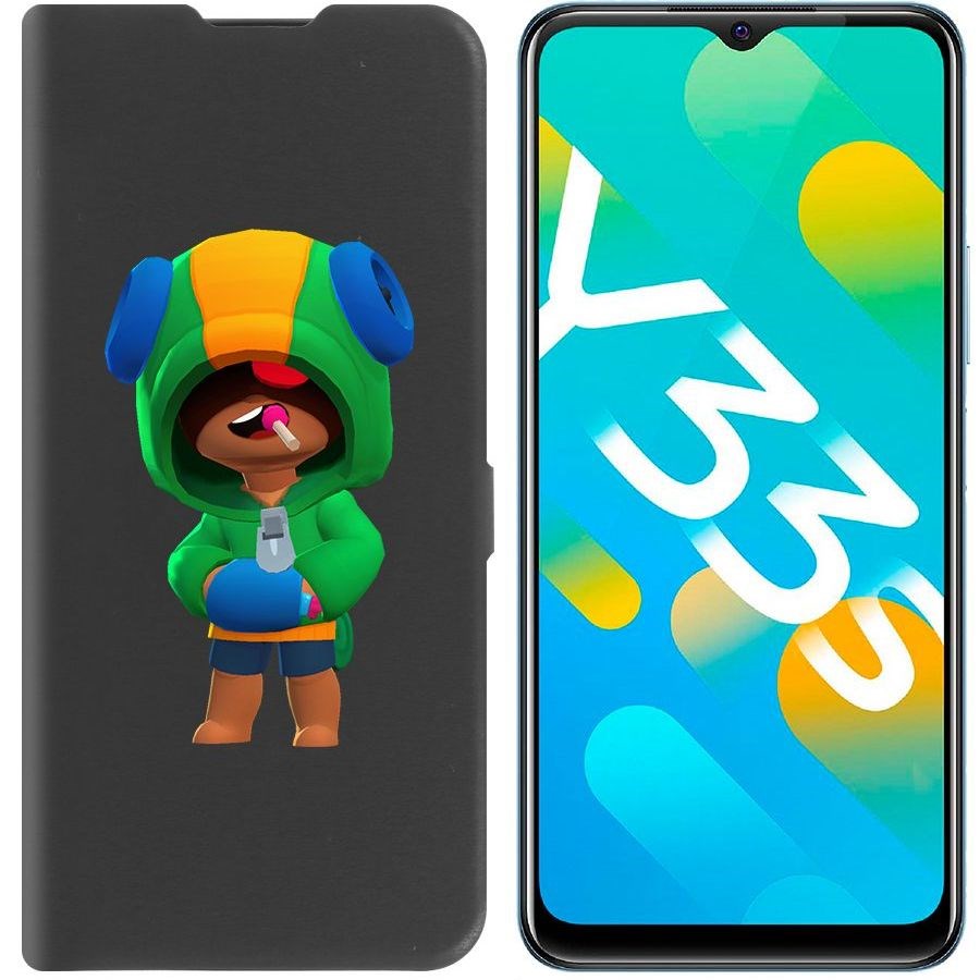 

Чехол-книжка Eco Book для Vivo Y33s Brawl Stars-Леон
