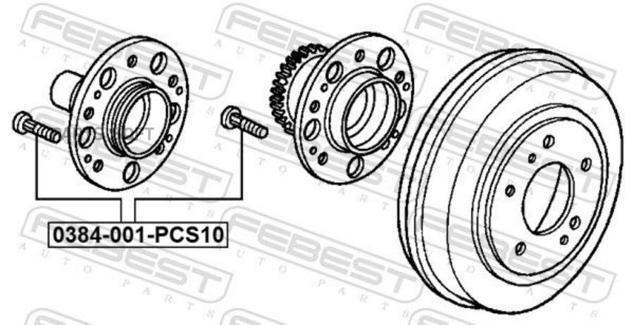 

FEBEST 0384-001-PCS10 Шпилька колёсная (10 шт. в упаковке) 1шт