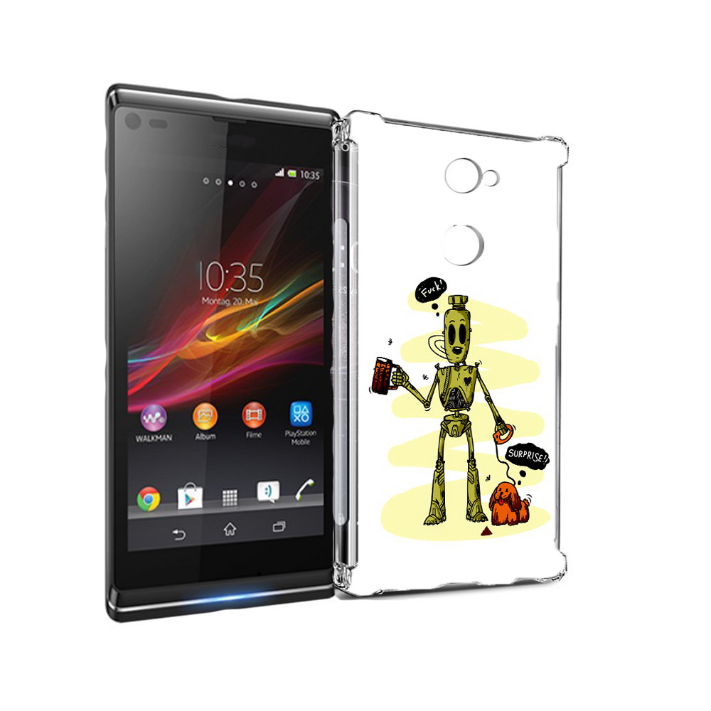 

Чехол MyPads Tocco для Sony Xperia L2 прикольный робот (PT99662.233.557), Прозрачный, Tocco