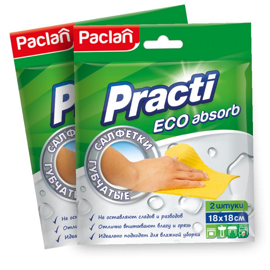 

Комплект Paclan Practi ECO absorb Салфетки губчатые 18 х 18 см. 2 шт/упак. х 2 упак.