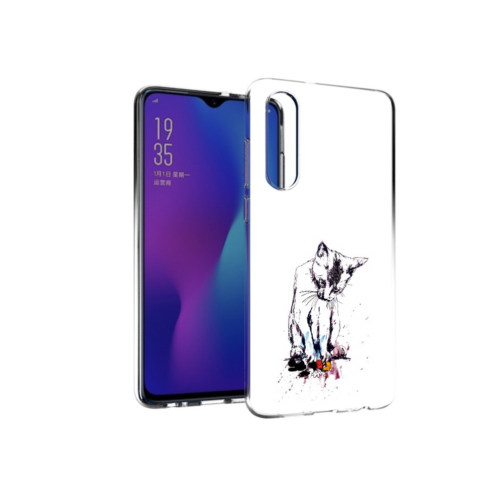 

Чехол MyPads Tocco для Huawei P30 кот и микки, Прозрачный, Tocco