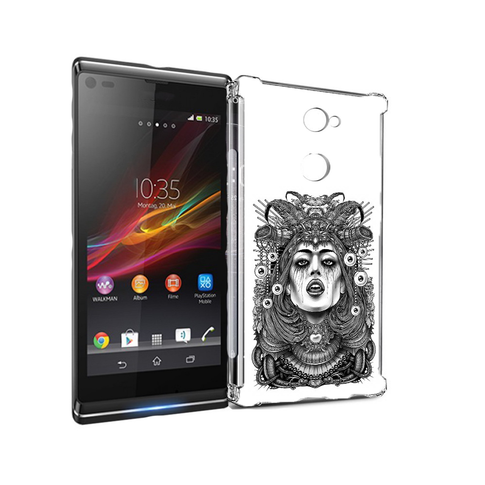 фото Чехол mypads tocco для sony xperia l2 портрет девушки черно белый (pt99662.233.551)