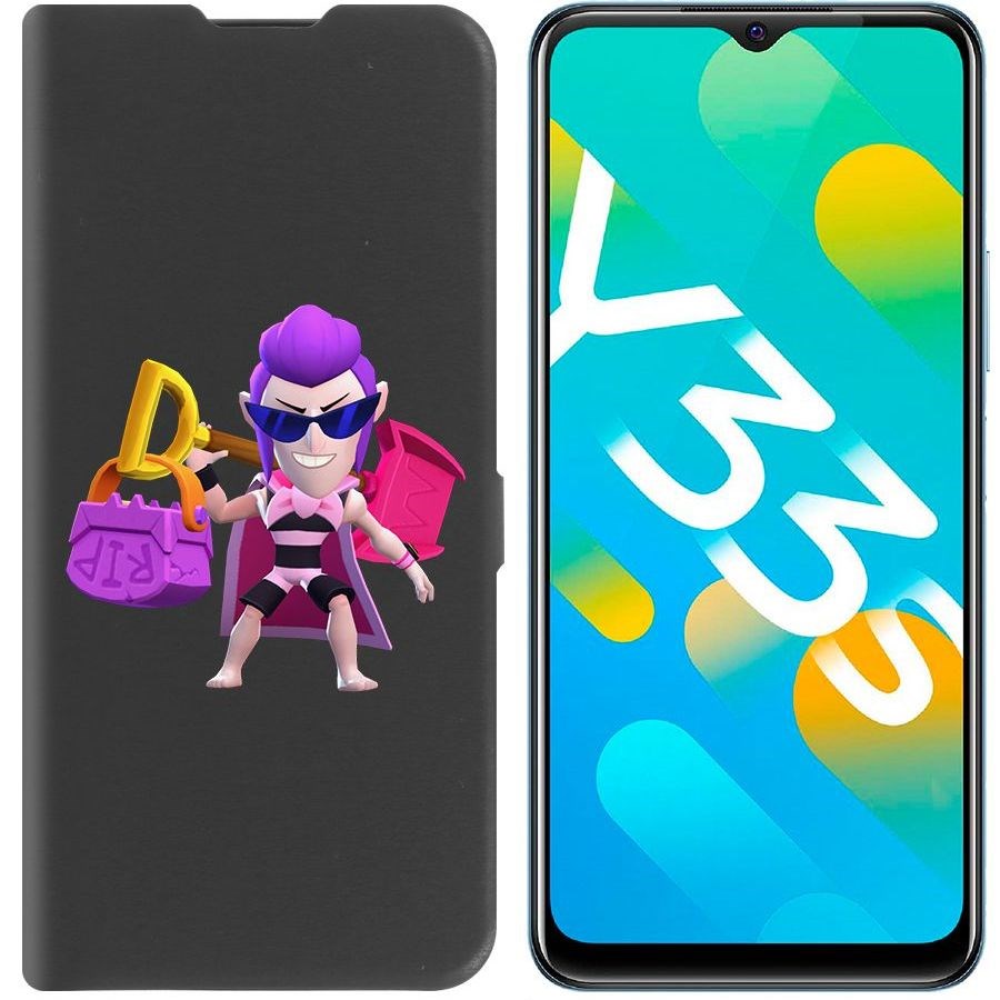 

Чехол-книжка Eco Book для Vivo Y33s Brawl Stars-Пляжный Мортис