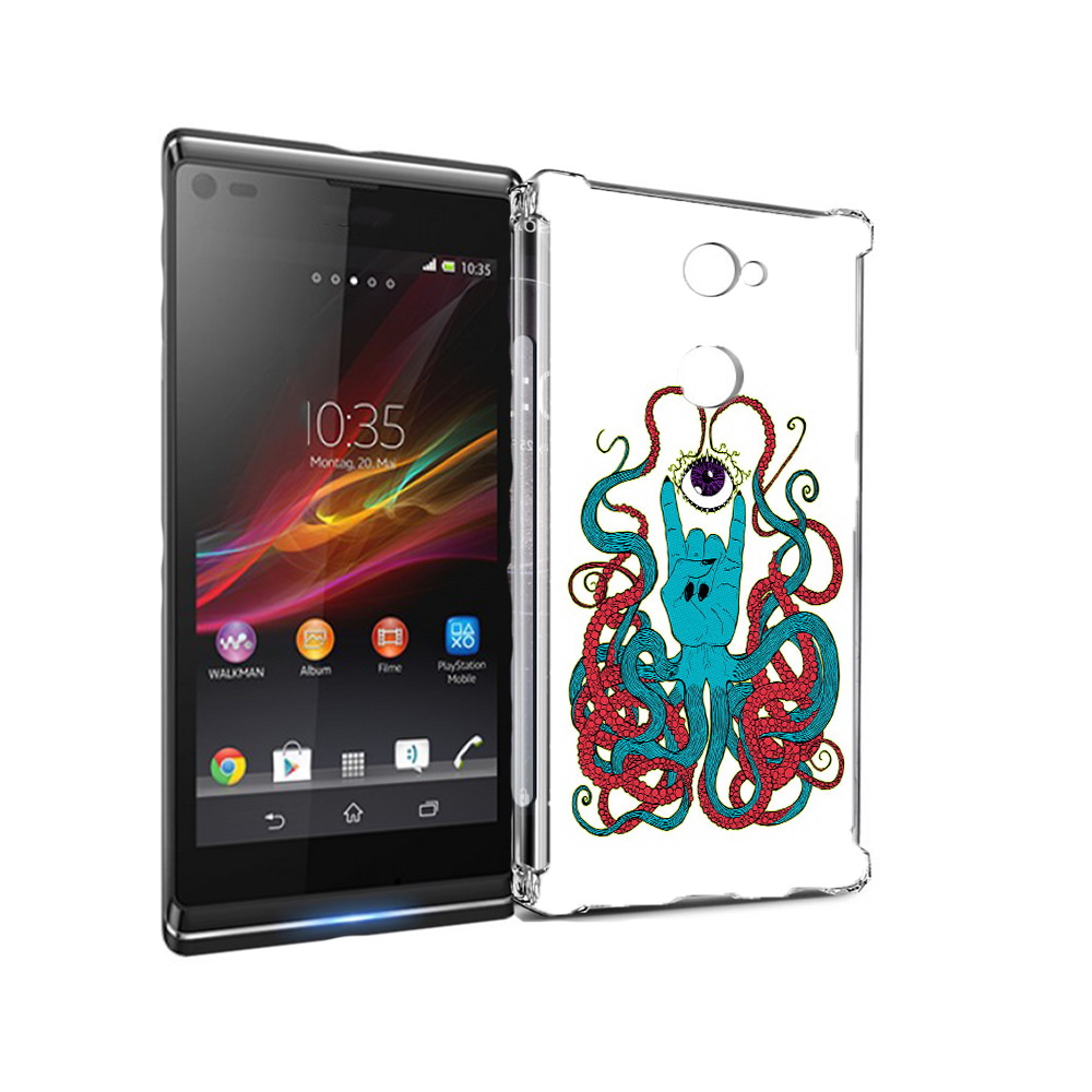 

Чехол MyPads Tocco для Sony Xperia L2 осьминог-рука абстракция (PT99662.233.530), Прозрачный, Tocco