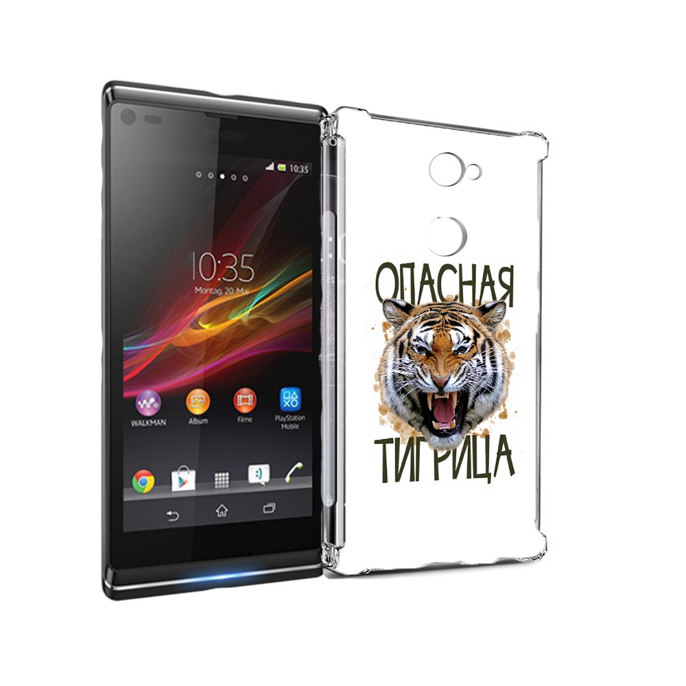 

Чехол MyPads Tocco для Sony Xperia L2 опасная тигрица (PT99662.233.527), Прозрачный, Tocco
